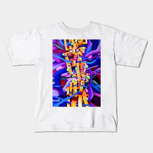 Abstract Multicolored Geometrical Artwork Kids T-Shirt